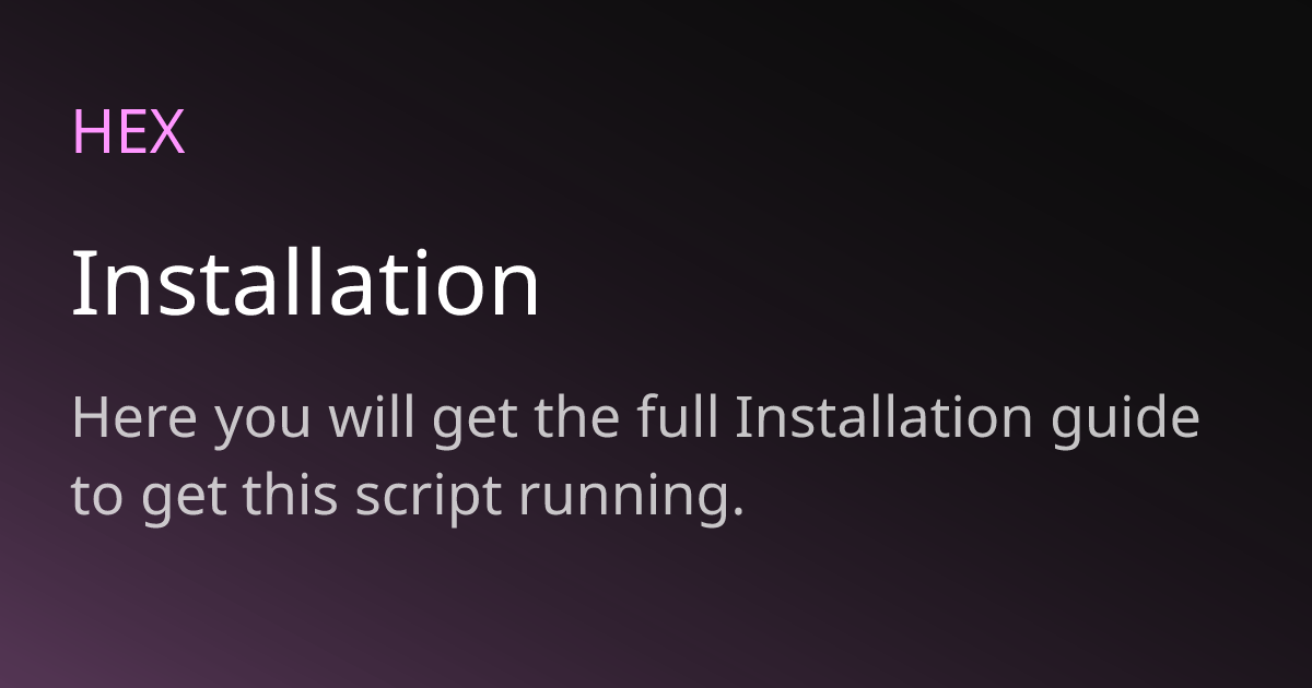 Installation